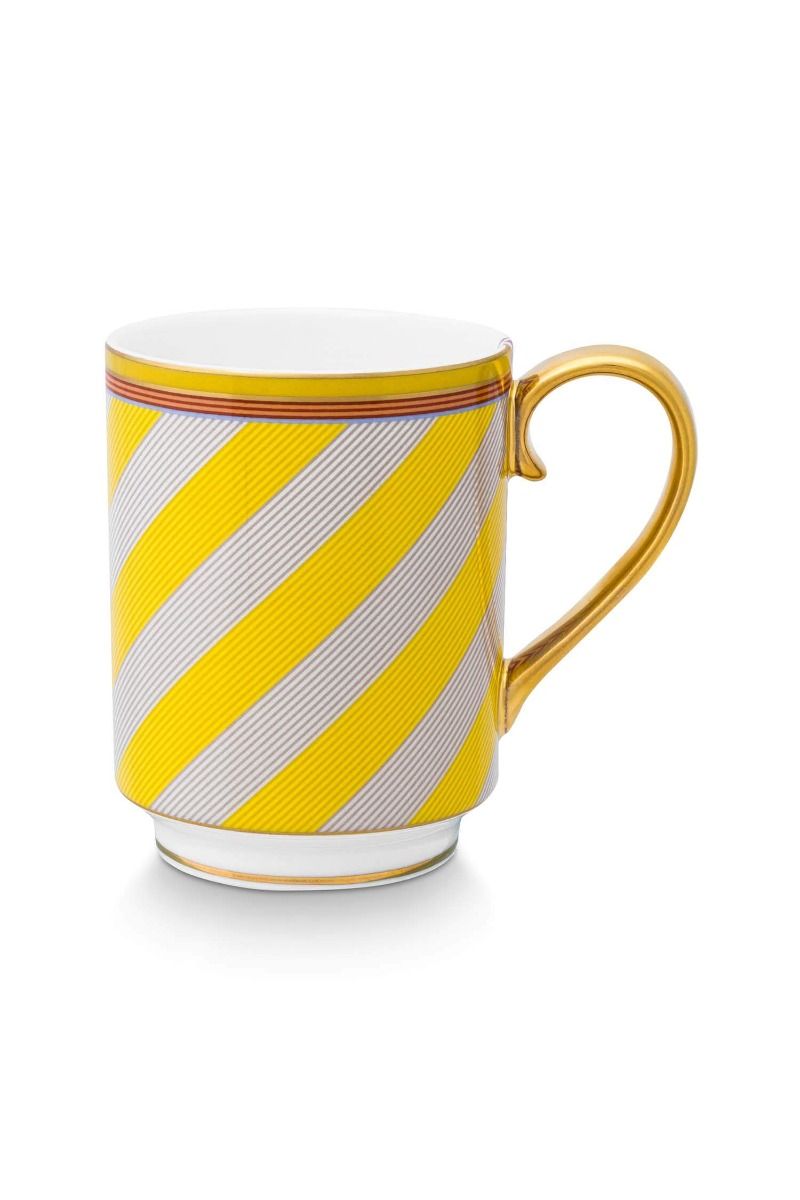 Порцеланова чаша Chique yellow stripes