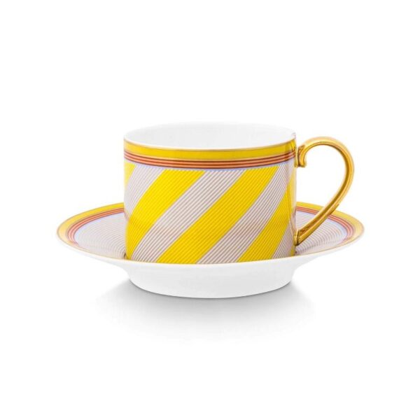 Порцеланова чаша Chique yellow stripes